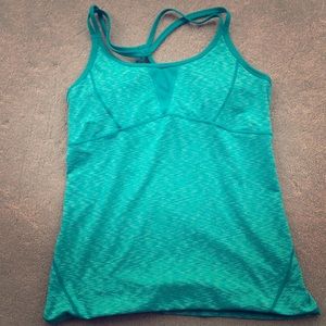 Teal Zella racer back tank with built in bra